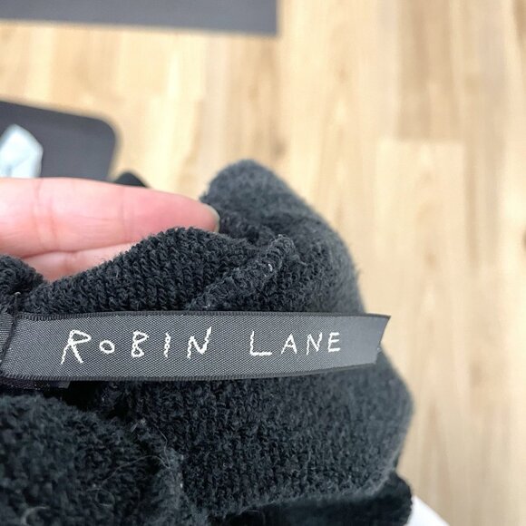 Robin Lane Wool Blend Cowl-Neck Raw Edge Contemporary Sweater Black size Medium - Picture 9 of 12